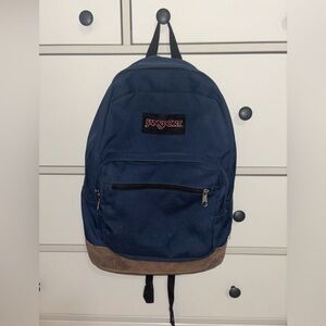 JANSPORT Navy Backpack “Right Pack” With Suede Bottom
